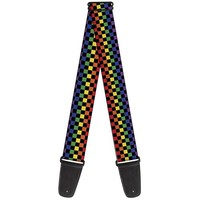 Guitar Strap - Checker Black/Rainbow Multi Color (Us Import) ACC NEU