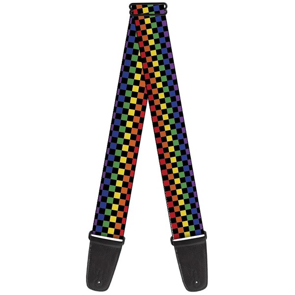 Guitar Strap - Checker Black/Rainbow Multi Color (Us Import) ACC NEU-image