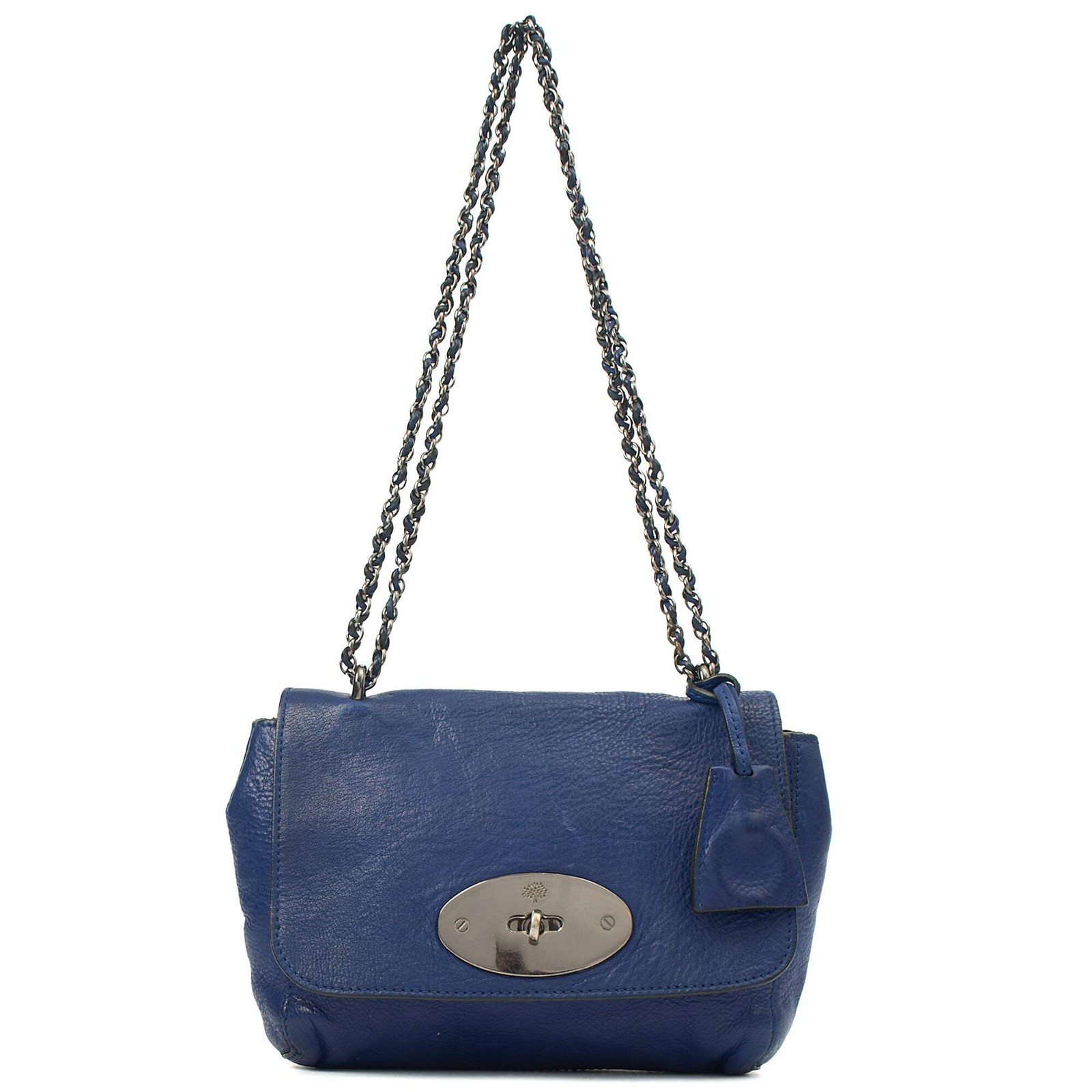 Mulberry Shoulder Bag Lily in Blue, Calfskin Leather