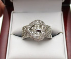 Sterling Silver 64 Diamond Heart Buckle Ring Size 10 [R340] — photo 1