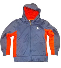 Nike Air Jordan Jumpman Logo Youth L Blue/Red Long Sleeve Full Zip Hooded Jacket