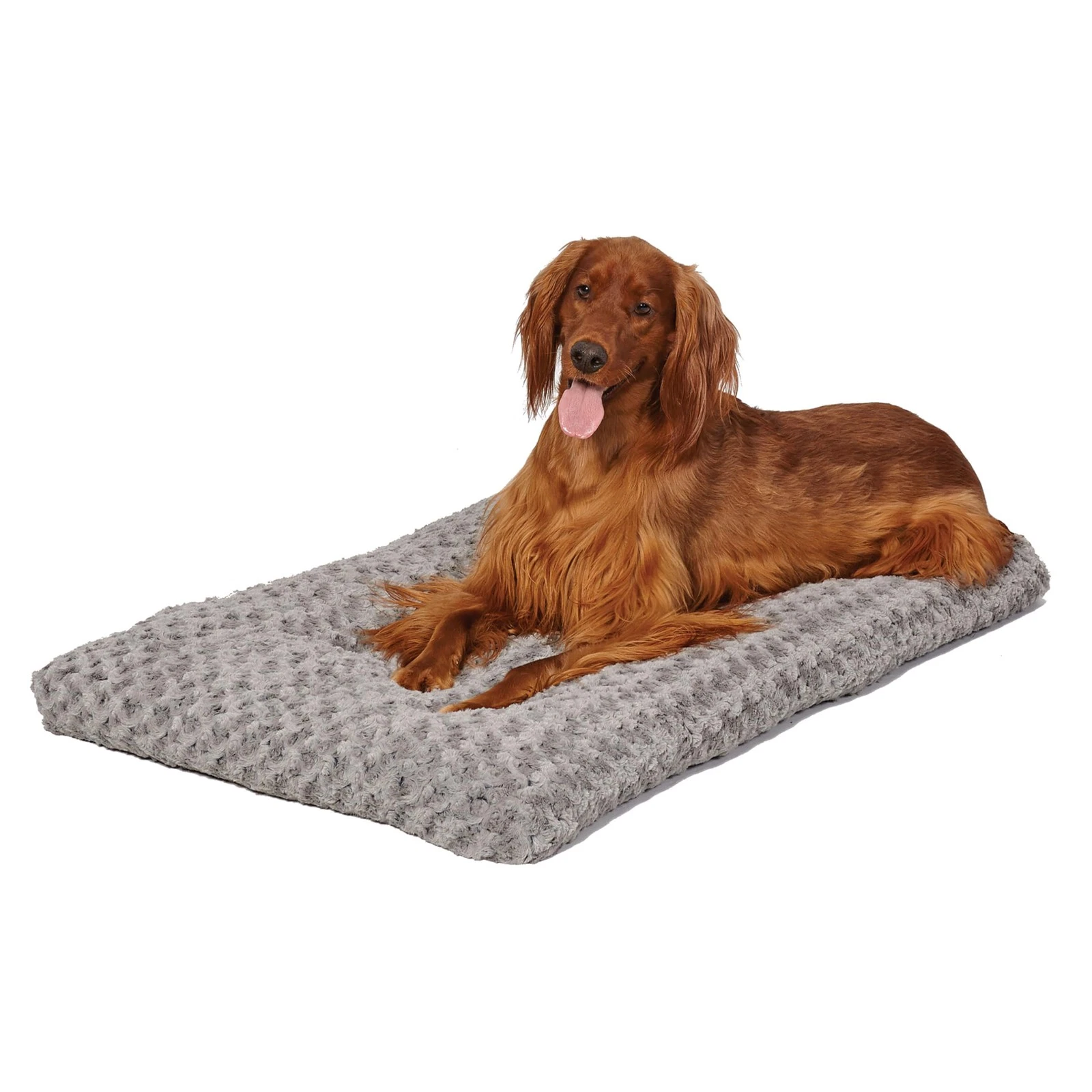 42 Inch Gray Ombr Swirl Plush Dog Bed For Large Breeds Machine Washable