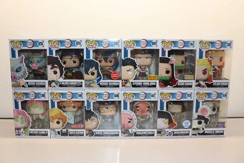 Funko Pop! Demon Slayer Lot of 12 Tanjiro Inosuke Zenitsu Nezuko w/ Exclusives