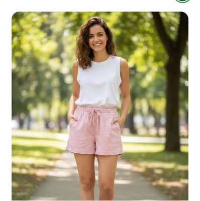 GAP linen blend shorts Size XS petal pink midrise pockets drawstring preppy