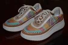 Dolce Vita Dolen Women's Sneakers Size 8 Tan Multi Raffia