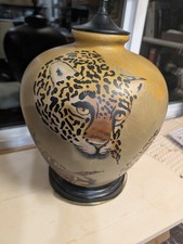 Leopard Panther Cheetah vase Desk Table Lamp painted light