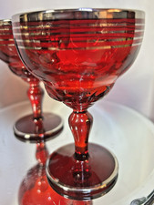 Century Of Progress NUEVO MARTINSVILLE GLASS MOONDROPS Rudy Red con COPA DORADA 1934