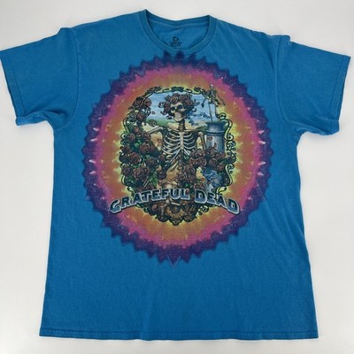 Grateful Dead Tie Dyed T-Shirt - Rainbow Bertha - Mens Large Liquid Blue Tee