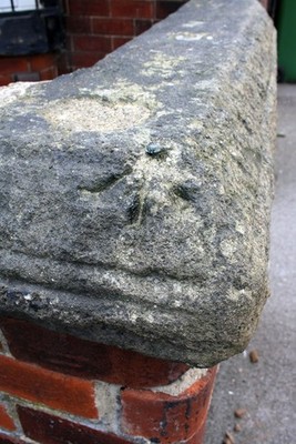 Photo 6x4 Benchmark on boundary wall of #1 Recreation View Beeston Hill O c2016