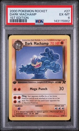 2000 Pokemon Rocket #27 Dark Machamp 1st Edition (PSA 6)