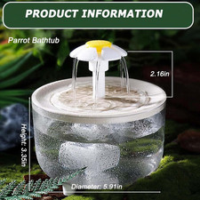Bird Bath Indoor Automatic Parrot Shower Bathtub with Pump Recirculating Filt...