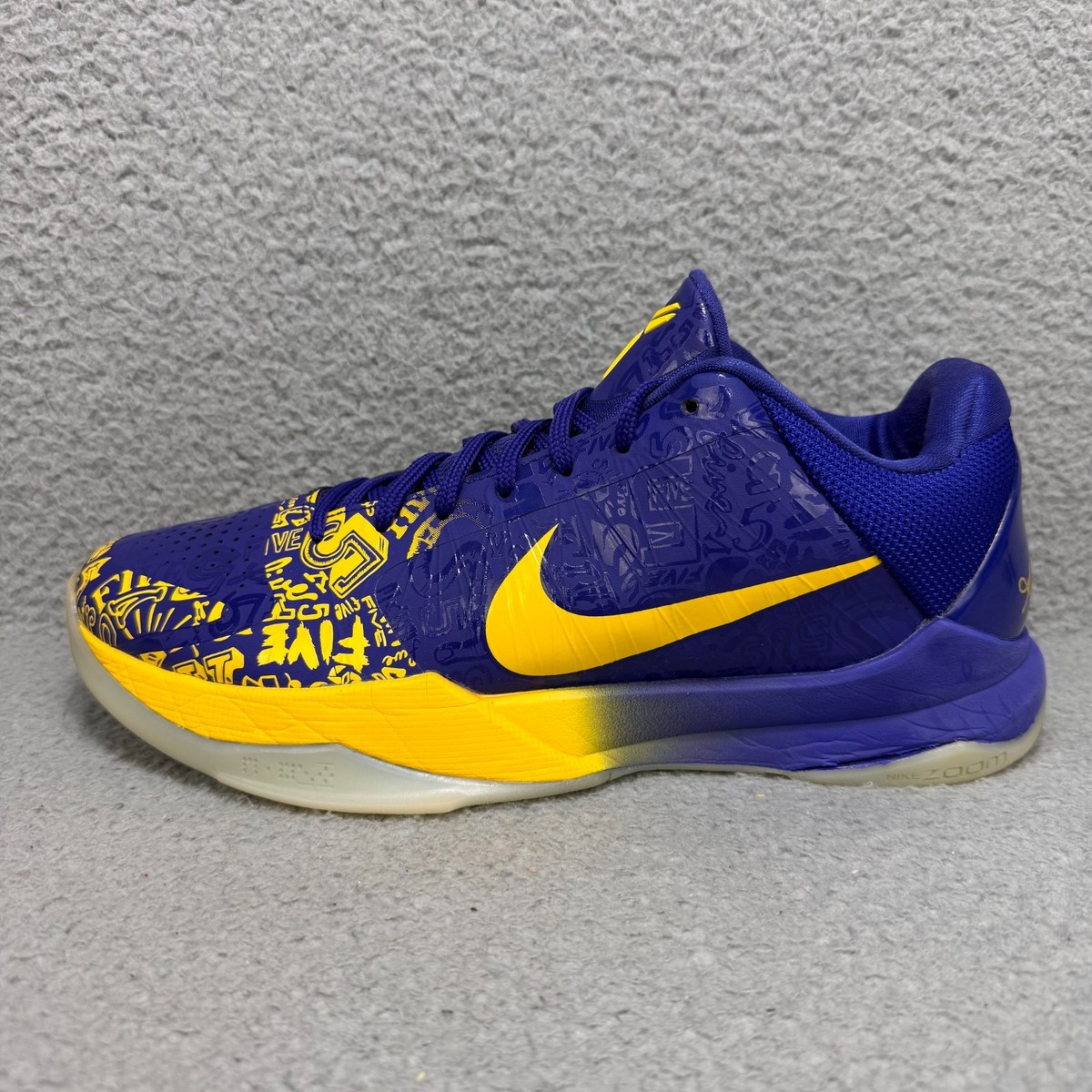 Nike Zoom Kobe 5 Protro Mens 8.5 Shoes Purple Gold 5 Rings Mamba