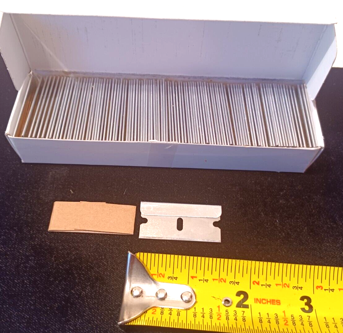 100 PACK Razor Scraper Blades Single Edge Box Cutter Knife Paint Glass ...