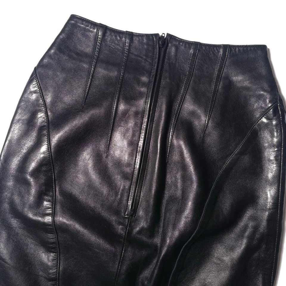 Vintage Jean-Claude Jitrois Leather Pencil Skirt   - Image 3 of 4
