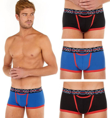 HOM Herren Boxershort Hipster Gr. XL/7  XXL/8  H01 Cotton Trunk up schwarz rot