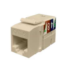 CAT6 LAN Network RJ45 110 Punch Down 8P8C Keystone Snap-In Jack - Light Almond