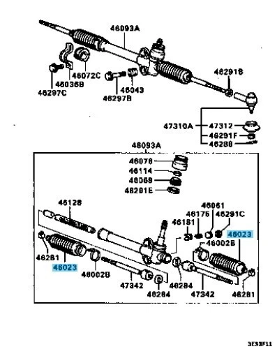 MITSUBISHI MIRAGE C5#A 85-02 Genuine Steering Gear Bellows MB501711 x2 Set OEM - Imagem 3 de 4