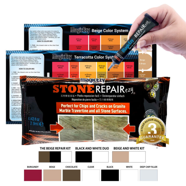 MagicEzy Stone RepairEzy: Granite Marble Crack Repair Kit | Benchtop Tile Chip MagicEzy Stone RepairEzy: Granite Marble Crack Repair Kit | Benchtop Tile Chip
