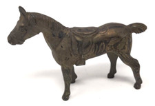 Hard Plastic Horse Standing Figure with Saddle Western Vintage