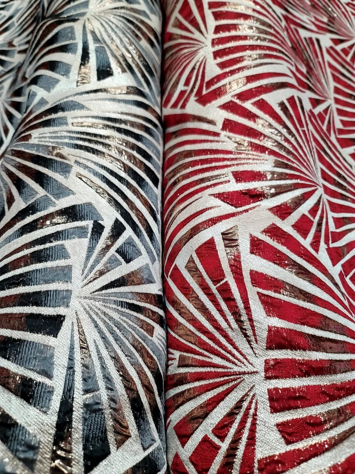 Vestido almohada cortinas en relieve tela brocado jacquard beige dorado carbón Foto 4 de 4