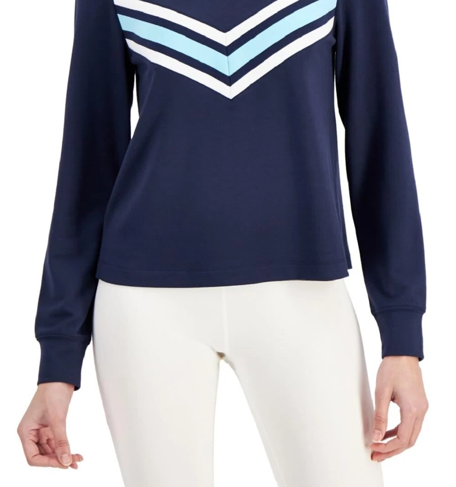 Precio de venta sugerido por el fabricante $40 Id Ideology Top Chevron activo para mujer azul marino talla XL DEFECTO Foto 3 de 4