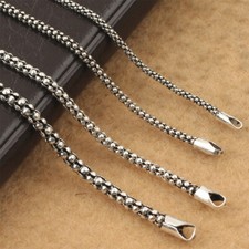 Real 925 Sterling Silver Diamond Cut Popcorn Chain Necklace Made in Italy