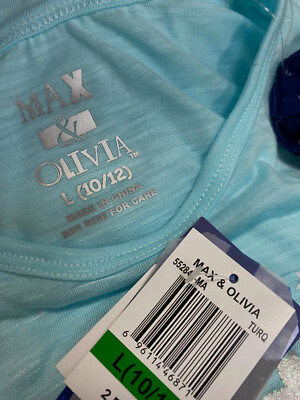 Max & Olivia Kids Girl's Blue Printed Pajama Set Sleepwear Size L