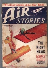 Air Stories 8/1928 - título de pulpa de aviación más antiguo - George Bruce - Night Hawk - FR