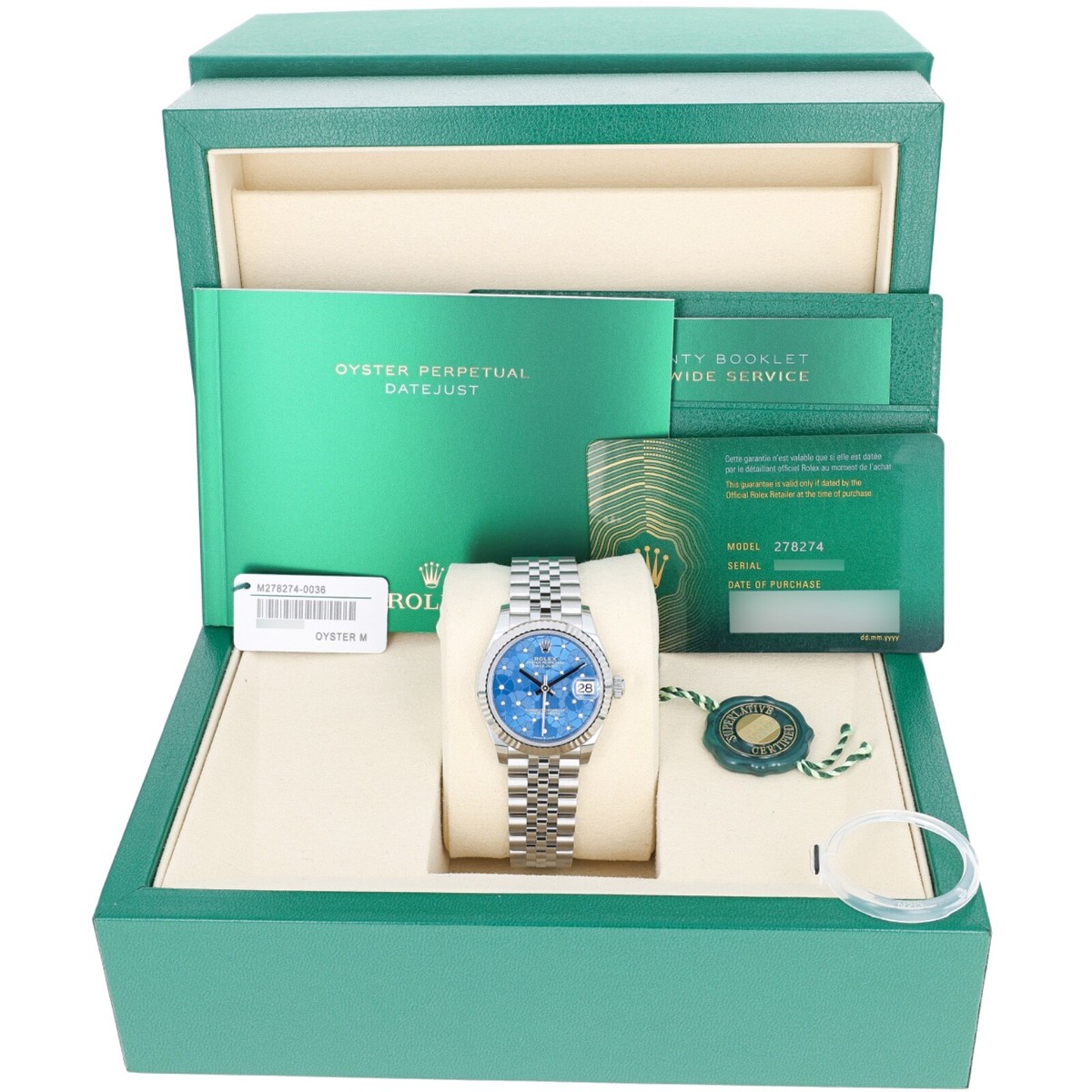 Rolex Datejust 31 mm 278274 Blue Floral Motif UNWORN 2025