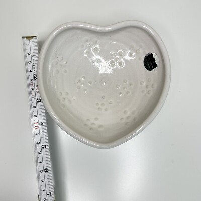 Castle Arch Pottery Heart Kilkenny Ireland Irish Pottery White Dish Trinket Bowl