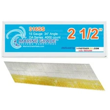 2-1/2" DA25 ANGLE FINISH NAILS 15GA 316SS 4,000ct | MDA25B8