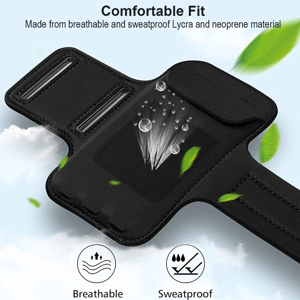 iPhone 15/12/11/Pro/Max Running Armband Phone Holder w/Earphone Slot for Apple - Image 3 of 4