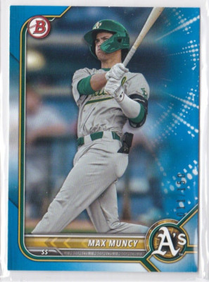 Max Muncy /150 Blue Parallel 2022 Bowman Draft #BD-69 Oakland Athletics