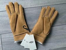 UGG WOMENS TENNEY SHEARLING  SUEDE GLOVES, CONVERTIBLE CUFF, NWT 155