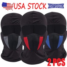 2PCS Cotton Balaclava Outdoor Windproof Motorcycle Full Face Mask Helmet Liner