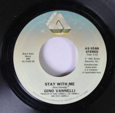 Rock 45 Gino Vannelli - Stay With Me / Living Inside Myself On Arista