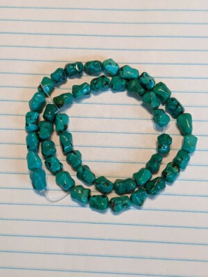 Natural Turquoise Dog Bone Shape Nugget Beads 9x6mm 16 Inch Strand DIY Jewelry