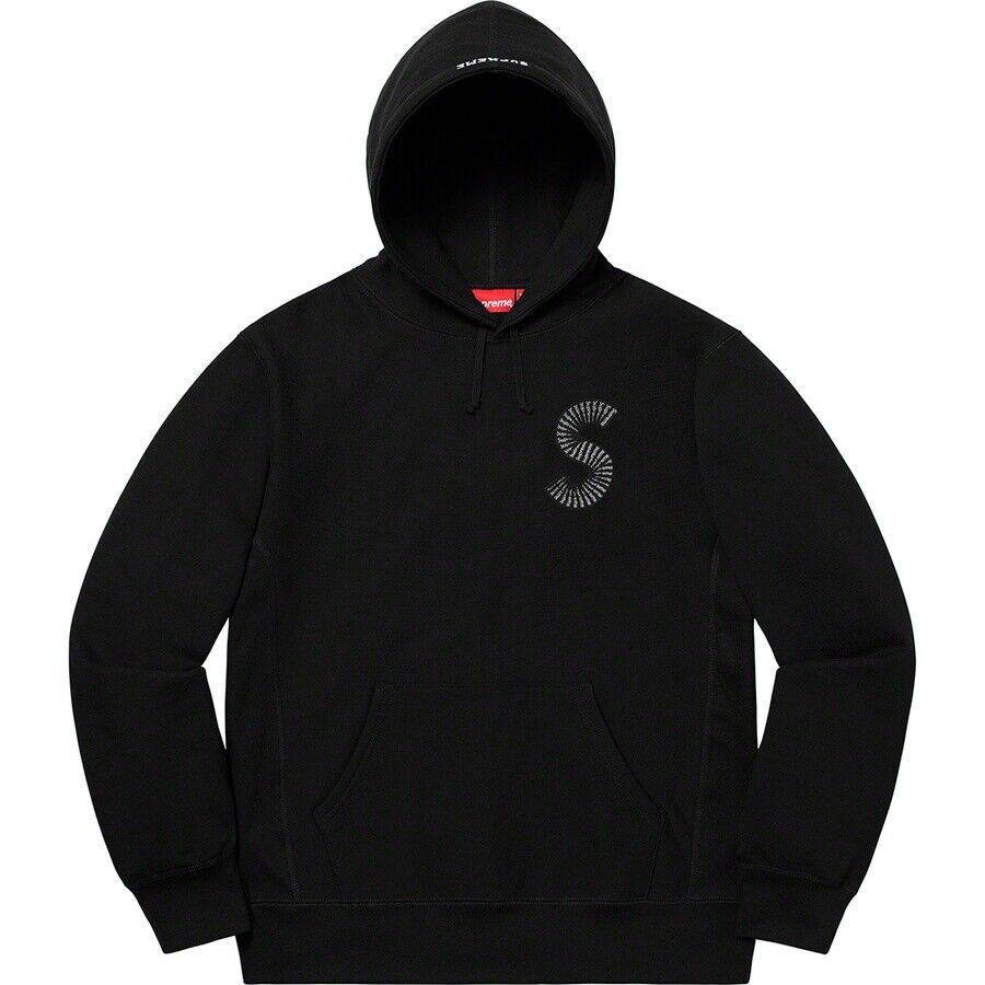 Supreme S Logo Hooded Sweatshirt Black/Navy F/W 20