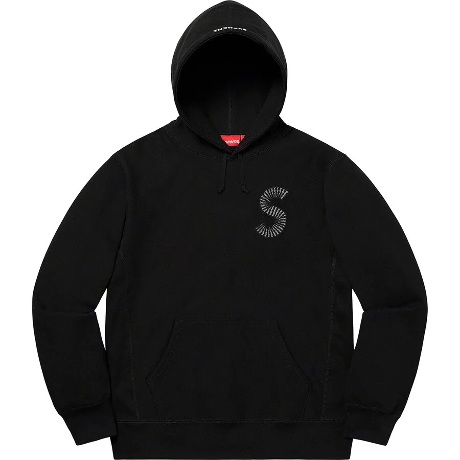 Supreme S Logo Hooded Sweatshirt Black/Navy F/W 20 | eBay