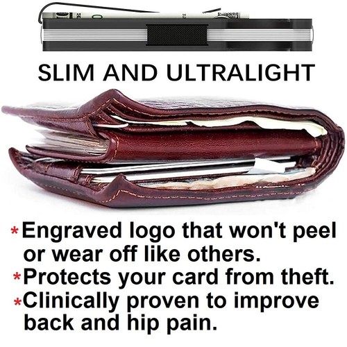 Cleveland Guardian Engraved Titanium Black RFID Blocking Wallet w Clip D7 - Picture 8 of 11