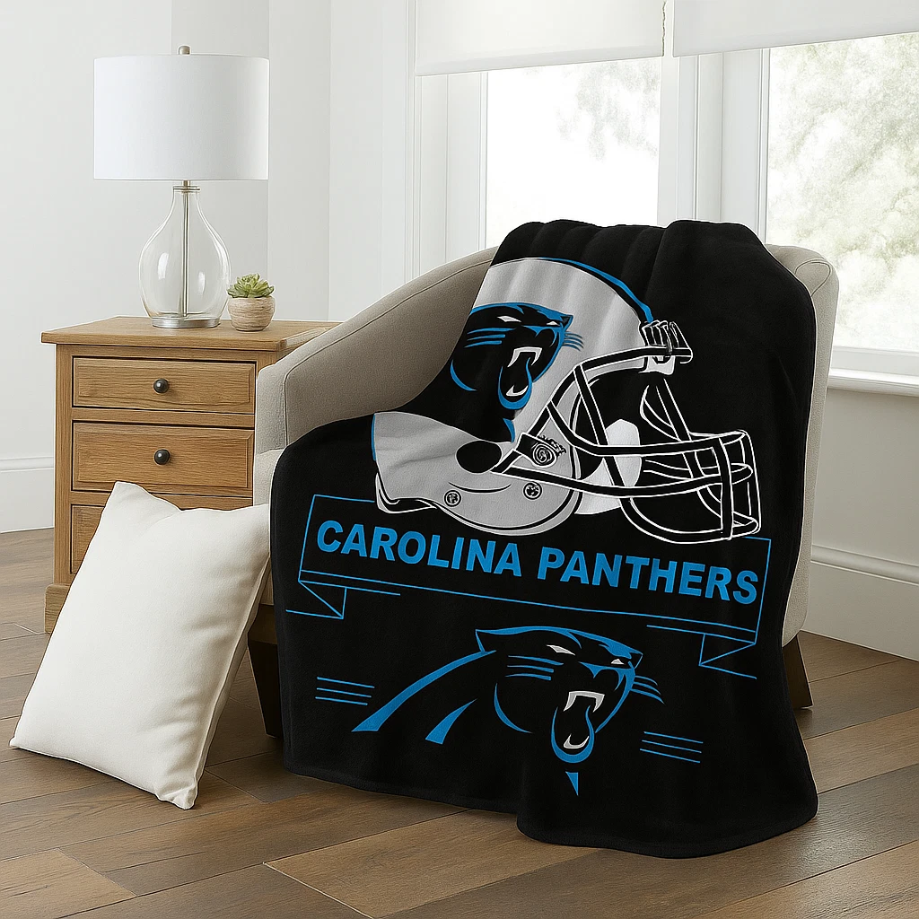 Carolina Panthers football Plush Blanket, Soft & Warm