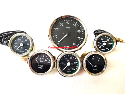 Smiths Anzeige Set Temperatur+Öl Temperatur +Benzin+ Volt + Öl Psi + 0-80 RPM