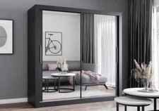 Schwebetürenschrank Schrank Kleiderschrank MILAN mit Spiegel 203 cm