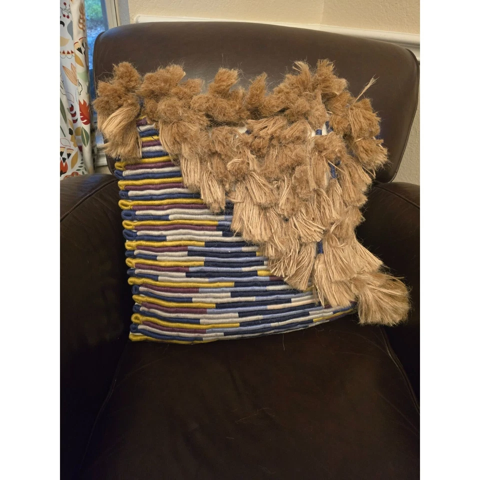 Jonathan Adler Topanga Corded Throw Pillow With Tassels & Embroidered Detail – 1 - Image 2 of 4