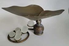 Vtg MCM Post Modern Carlos De Anda Iron Glass Mexican Art Candelabra Sculpture