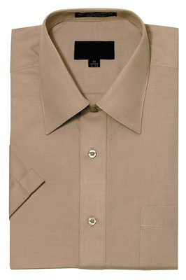 New Men's Regular Fit Short Sleeve Solid Color Dress Shirts - 23 colors