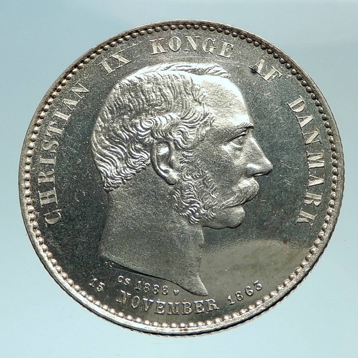 1888 DENMARK King Christian IX 25th Anniversary Silver 2 Kroner