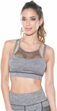 TLF Apparel Women's Athletic Luna Sports Bra, Graphite Heather, XS