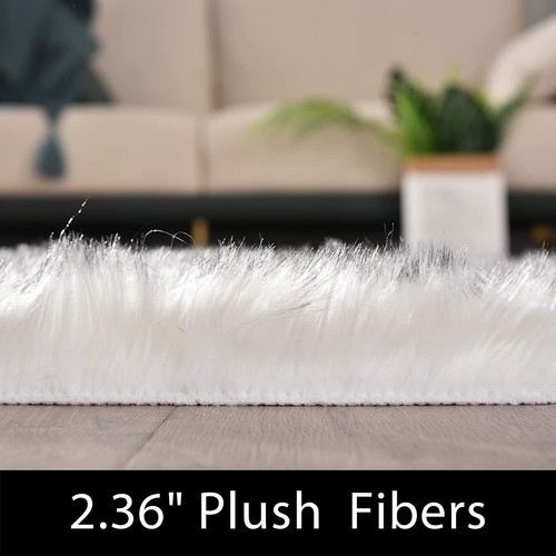 Latepis Faux Fur Sheepskin Area Rugs Soft Shaggy Carpet for Living Room Bedroom - Picture 124 of 219