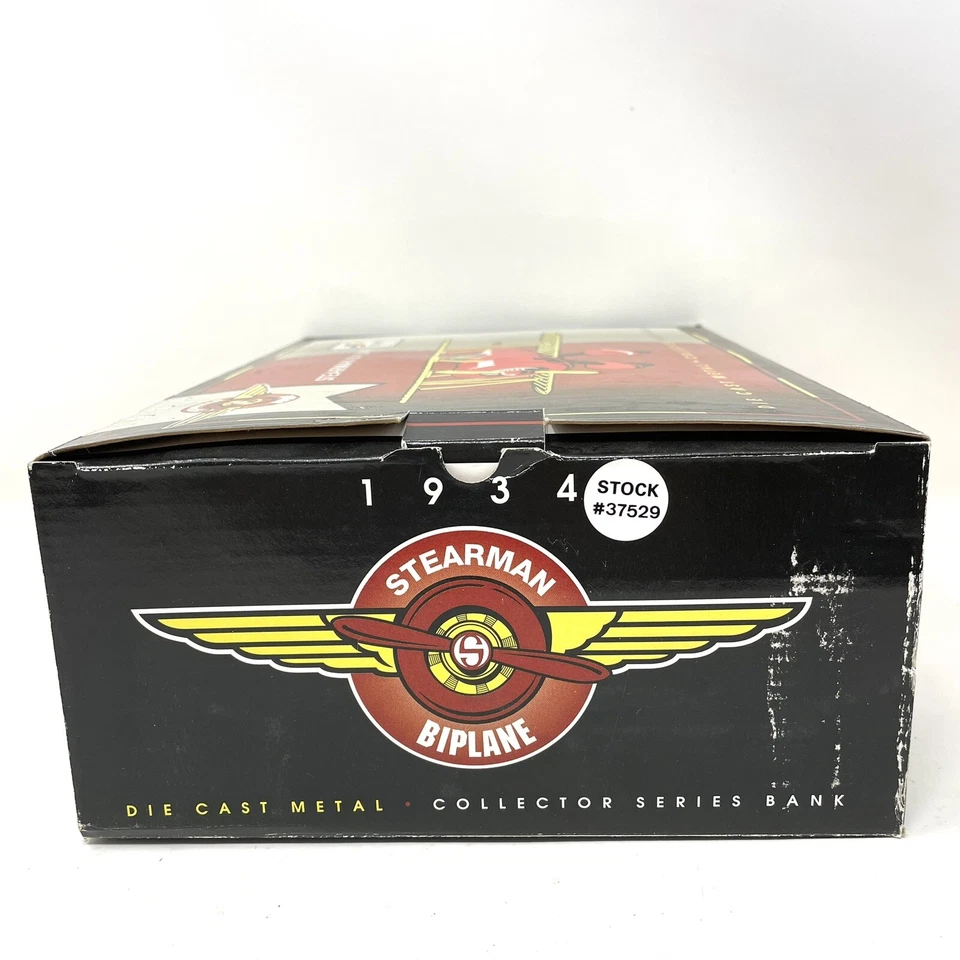 Banco de metal fundido a presión Liberty Classics por Spec Cast 1934 Stearman Bi Plane Foto 2 de 4